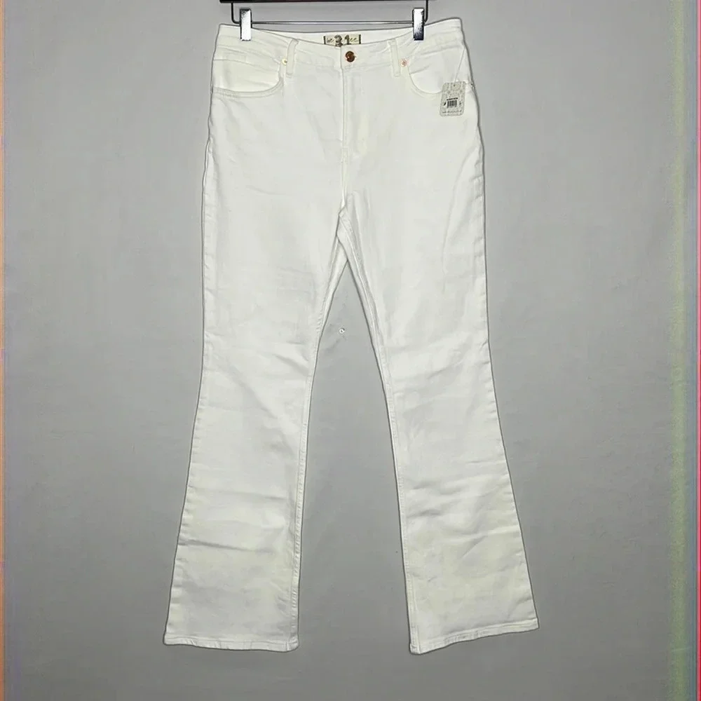 Free People We The Free Carmen High Waist Flare Jeans in Optic White - Size 31_3
